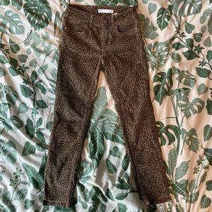 ZARA Animal-Print Cropped Skinny Jeans